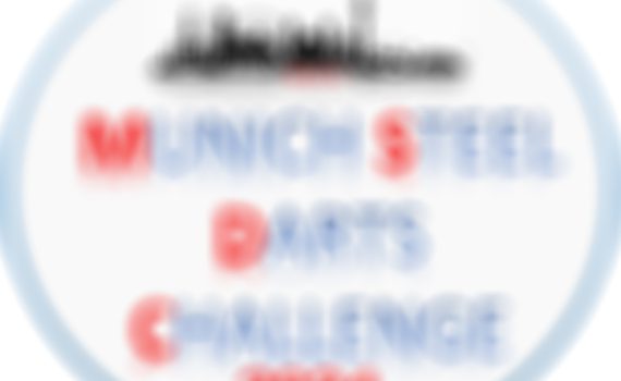 Unscharfes Logo der Munich Steel Darts Challenge 2024